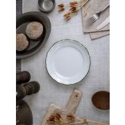 Тарелка мелкая 18 см, кант зелёный