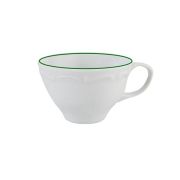 Чашка кофейная 80 мл, кант зелёный