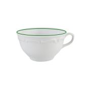 Чашка чайная 180 мл, кант зелёный