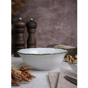 Салатник 15 см, кант зелёный