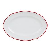 Блюдо овальное 22 см, кант красный