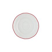 Блюдце 15 см, кант красный