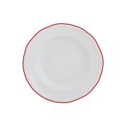 Тарелка глубокая 22 см, кант красный