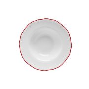 Тарелка для пасты 27 см, кант красный