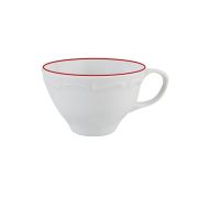 Чашка кофейная 80 мл, кант красный