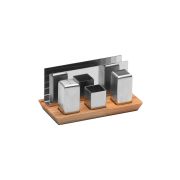 Набор соль/перец (4 предмета) 13,5*16,5см на подставке, сатин, Narin