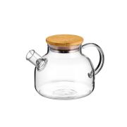 Чайник  600 мл. заварочный крышка бамбук, Термостекло /1/12/