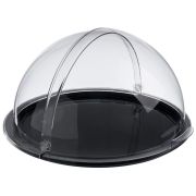 Поднос сервировочный d=38,5 см. поликарбонат, черный, с крышкой Roll-Top GP /1/