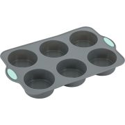 Форма для выпечки кексов 25,5*15,5 см.  6 ячеек. d=65 мм. силикон /1/100/