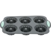 Форма для выпечки кексов 28,5*17,5 см.  6 ячеек. d=72 мм.  фигурная, силикон /1/100/