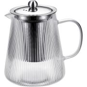 Чайник  900 мл. заварочный с крышкой нерж. с фильтром, Термостекло /1/27/