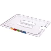 Крышка для гастроем. 1/2 с отверстием для ложки поликарб. прозрачная Рс /1/8/