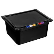 Гастроемкость 1/2 h=150 мм. 325*265 мм. 8,9 л. п/п черная с крышкой MGprof /1/8/