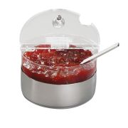 Емкость для джема охлаждаемая 0,6 л. d=15 см. h=11,5 см. с крышк. на нерж. подст. APS /1/