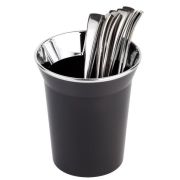 Подставка для столовых приборов (стакан) d=130 мм. h=150 мм.черная, пластик APS /1/24/