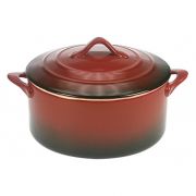 RED CASSEROLE WITH LID 0,2L D10XH5CM