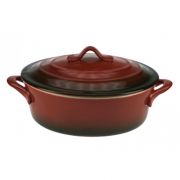 RED OVEN CASSEROLE OVAL WITH LID