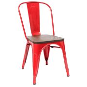 Стул TOLIX с деревянным сиденьем (окрашенный каркас)