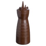 Емкость для соуса  700 мл. d=82 мм. h=238 мм. фигурная с крышкой коричневая MGprof /1/24/