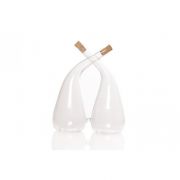 DUO BOTTLE GLASS W. CORK GLAS 12,1XH13CM