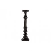 CANDLESTICK BLACK WOOD 12X12X43.3CM