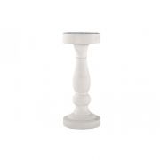 CANDLESTICK WIT WOOD 10X10X25CM