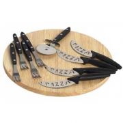 PIZZA SET 10PCS CUTTING BOARD D32CM