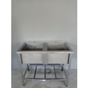 Ванная моечная 1050х600х850 двухсекционная, сварная нерж.
