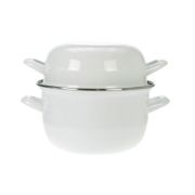 Кастрюля для мидий белая 2,8 л, h 17,5cm d 18cm